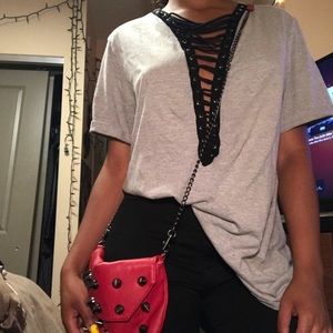 Lace Cross Casual Tee